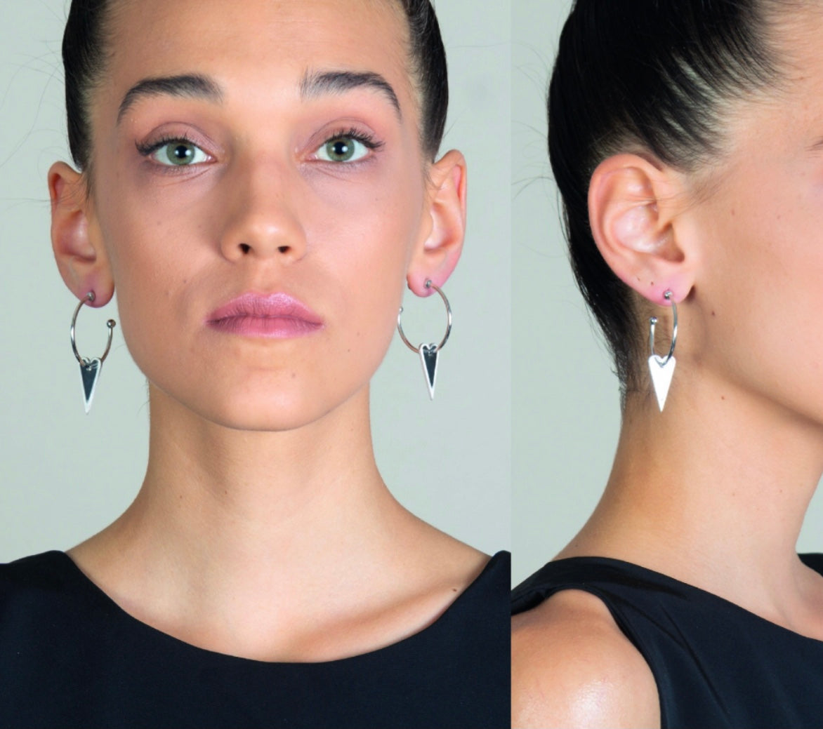MY HEART E CROSS EARRINGS | PNG68 Designed by Franco Pianegonda | Luby 