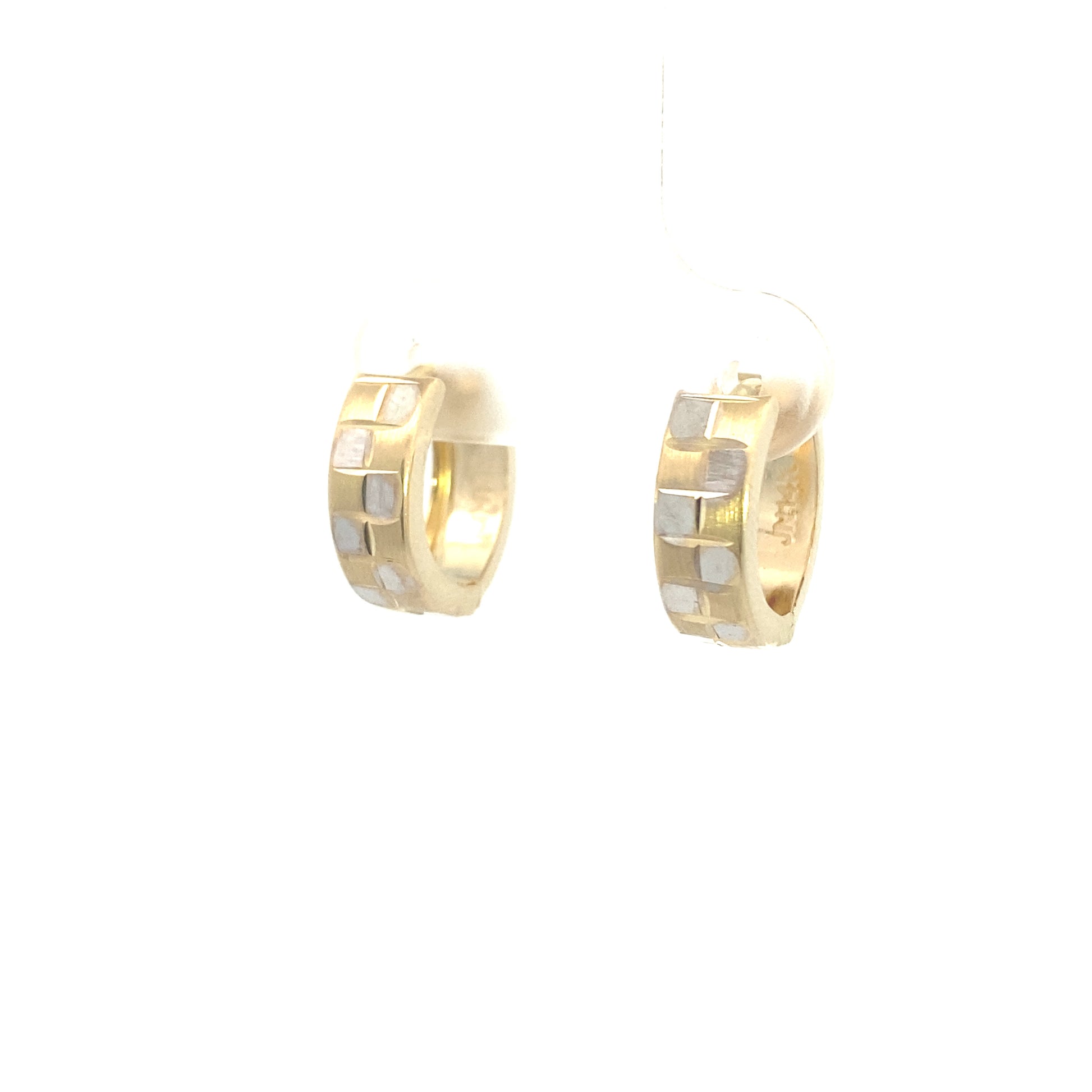 14K Gold 2t Hoops Earrings | Luby Gold Collection | Luby 