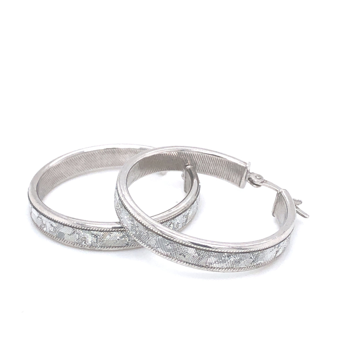 Multi-Glitter Sterling Silver Hoop Earrings | Luby Silver Collection | Luby 