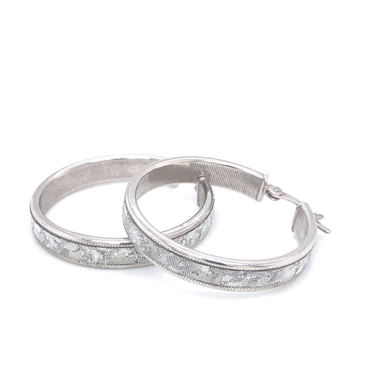 Multi-Glitter Sterling Silver Hoop Earrings | Luby Silver Collection | Luby 