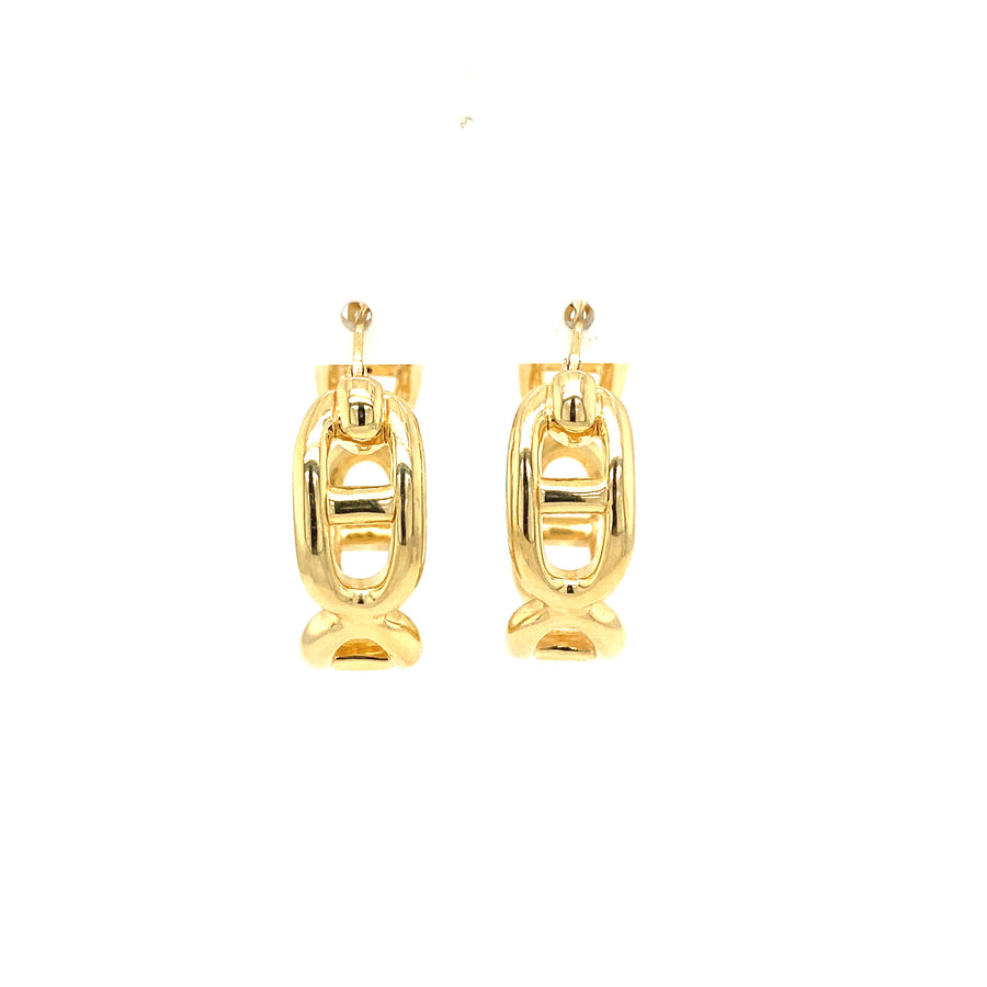 14K Puff Mariner Hoops