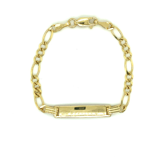 BABY FIGARO BRACELET WITH ENGRAVING PLAQUE | Luby Gold Collection | Luby 