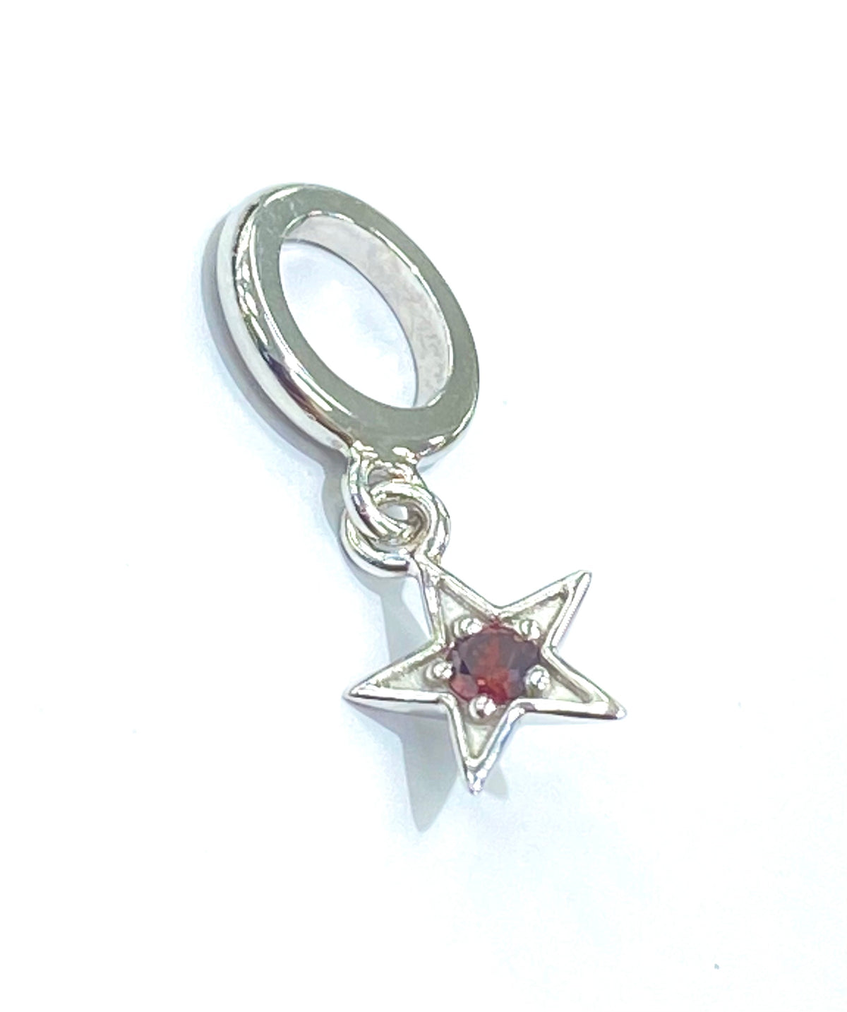 Garnet Shiny Star Charm (Silver/Red) | Endless Jewelry | Luby 