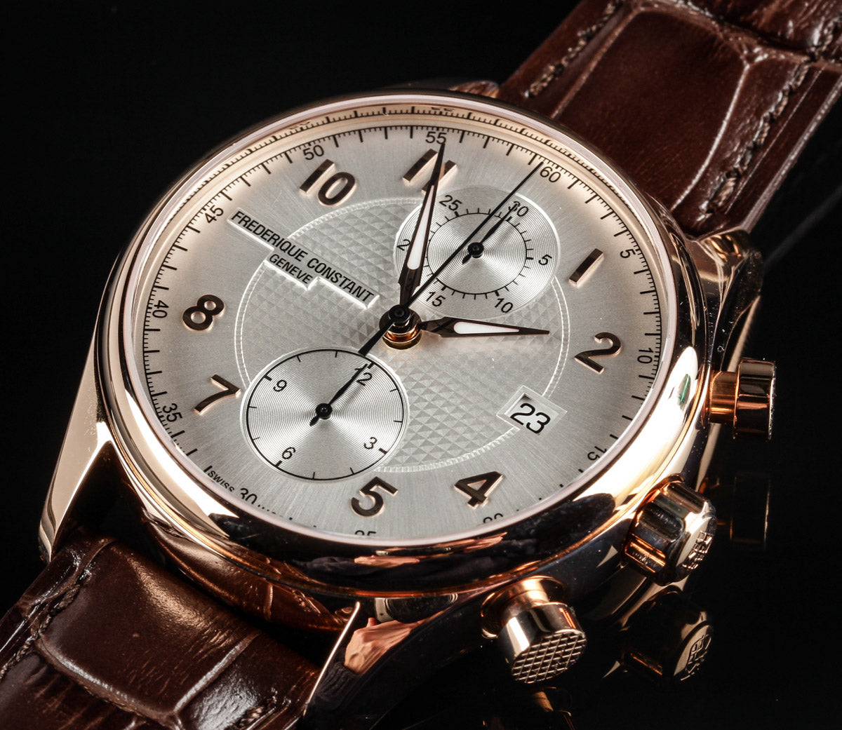Runabout Chronograph Automatic Limited Edition (Rose-Gold White) | Frederique Constant | Luby 