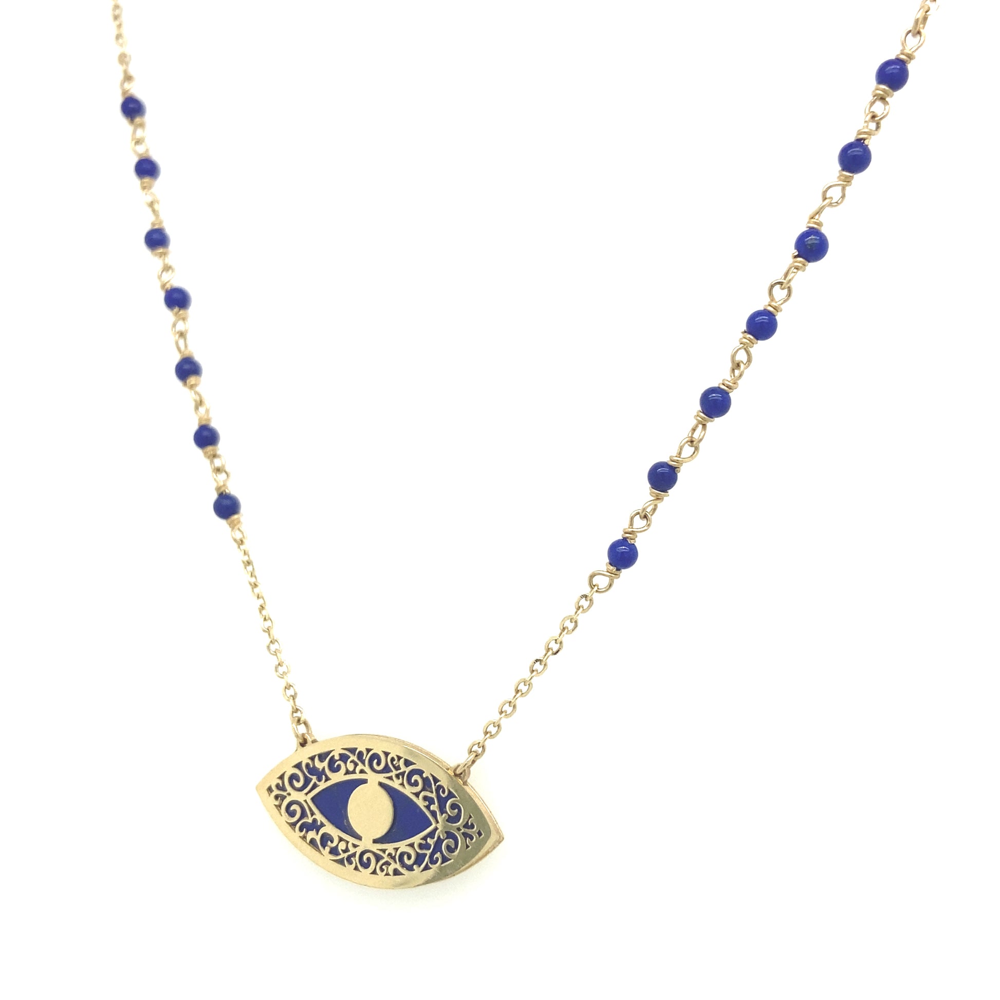 14k Gold Blue Eye Necklace | Luby Gold Collection | Luby 