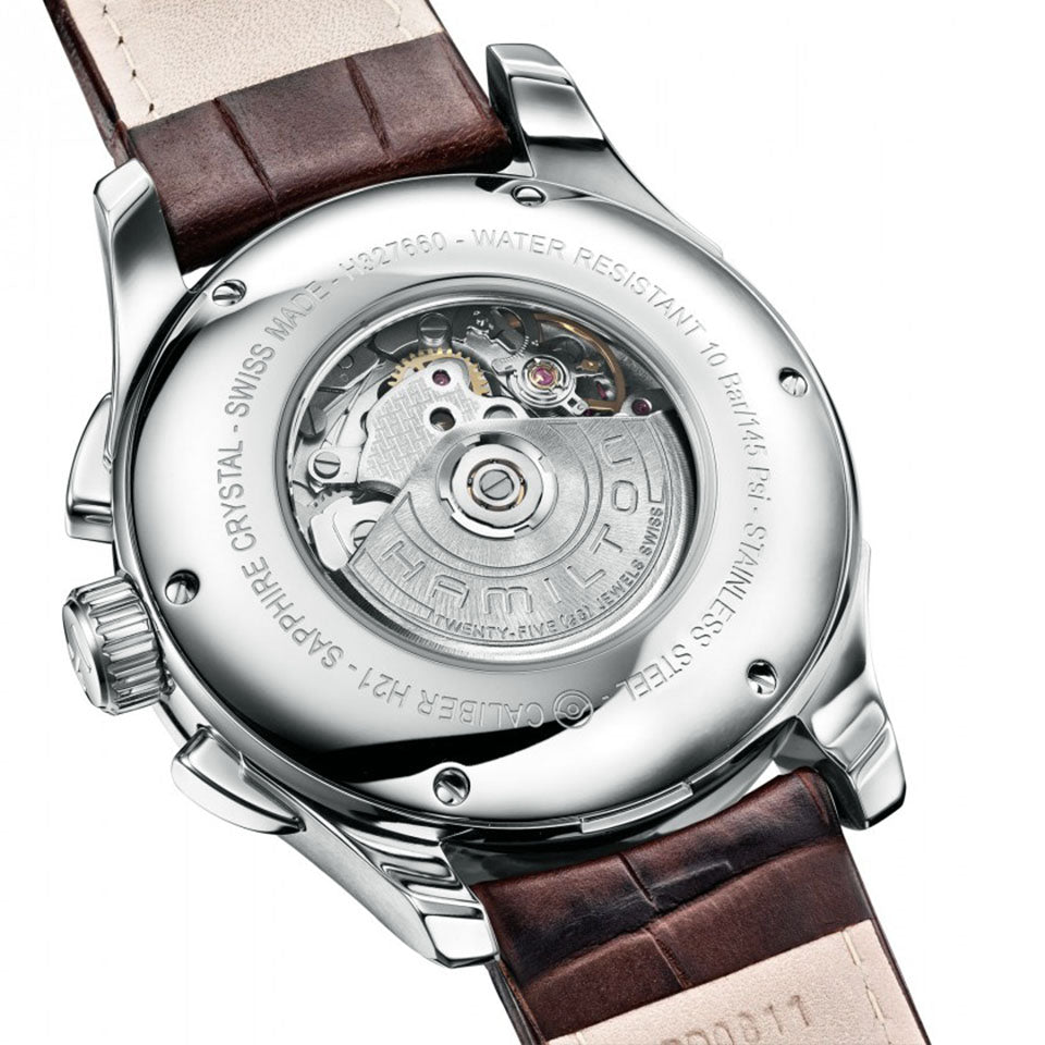 Jazzmaster Maestro Automatic Chronograph (White/Brown) | Hamilton | Luby 