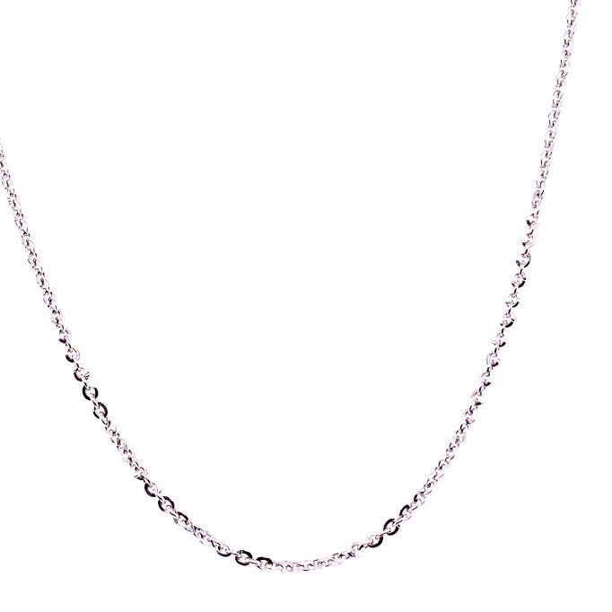 14K Rolo Link White Gold Chain (1mm) | Luby Gold Collection | Luby 