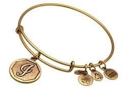 Letter I Charm Bangle Bracelet (Gold) | Alex and Ani | Luby 