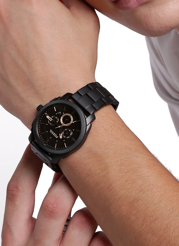 Machine Mid-Size Chronograph Watch (Black) | Fossil | Luby 