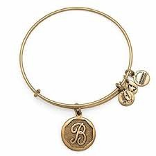 Letter B Charm Bangle Bracelet (Gold) | Alex and Ani | Luby 