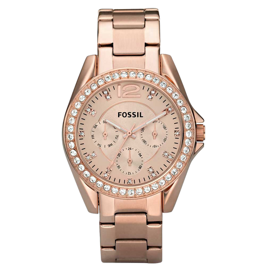 Riley Multifunction Rose-Tone Stainless Steel Watch | Fossil | Luby 