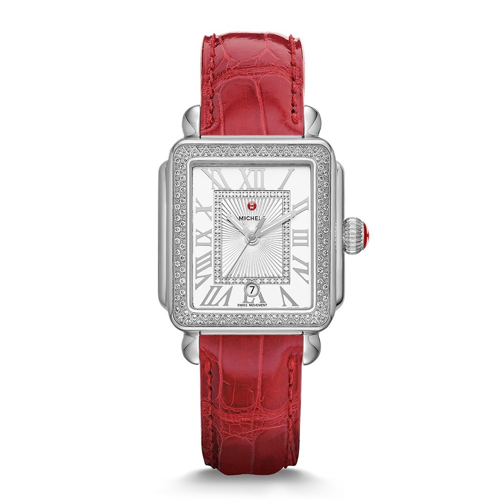 Garnet Alligator Leather Watch Strap | Michele | Luby 