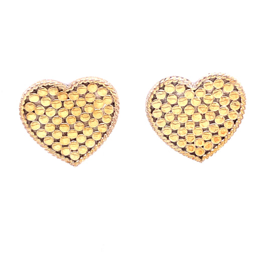 Gold Heart Stud Earrings | Anna Beck | Luby 