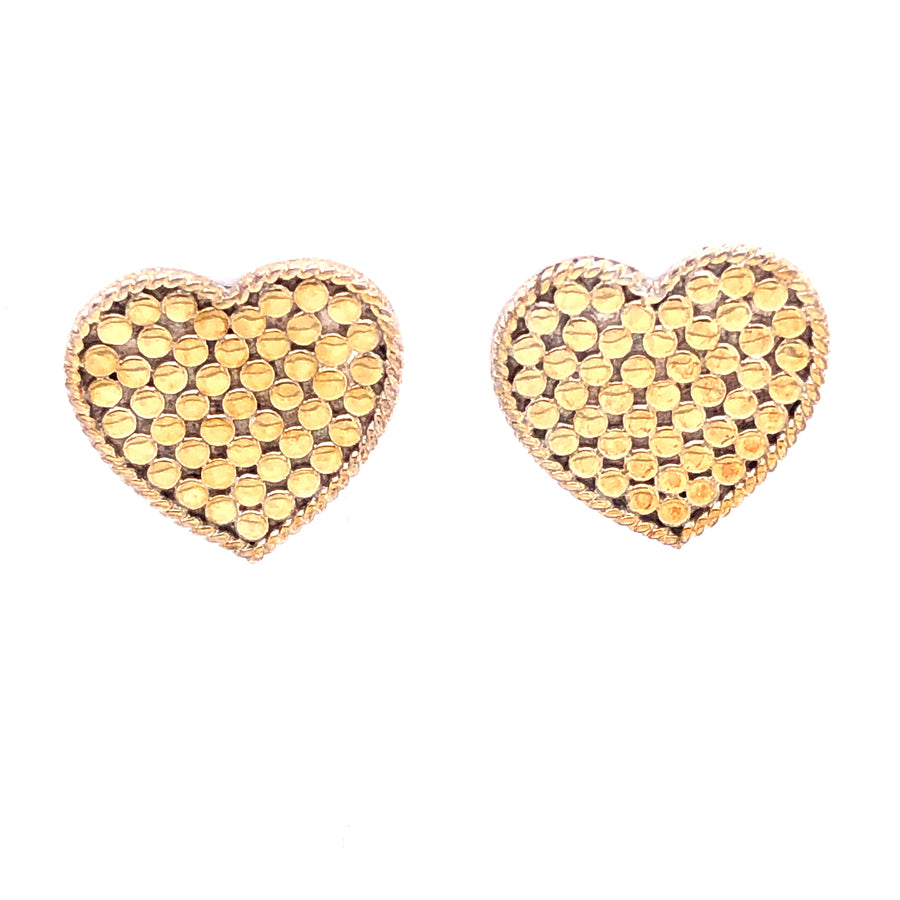 Gold Heart Stud Earrings