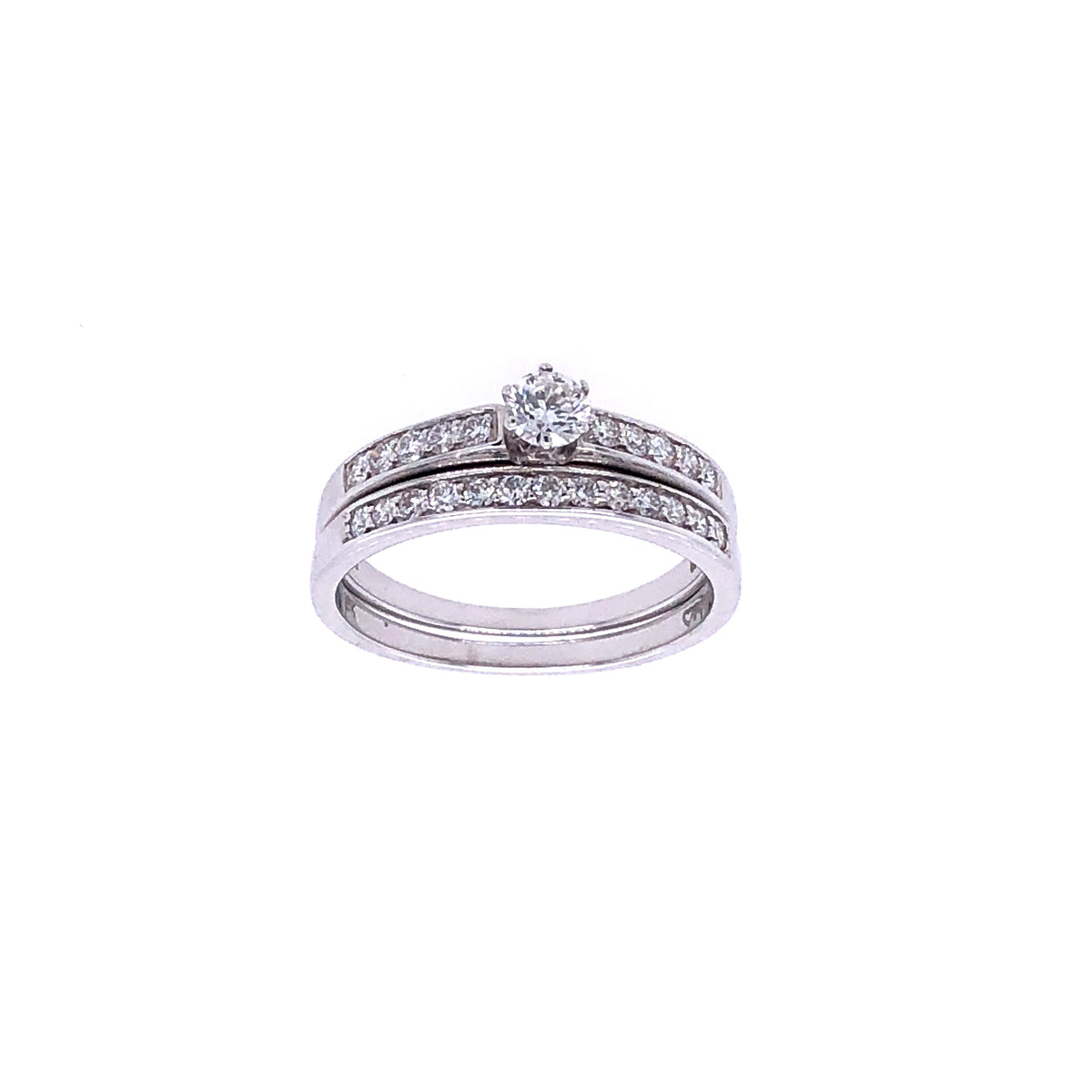 18k White Gold 0.50cts Cupid Cut Diamonds Wedding Ring Set | Luby Diamond Collection | Luby 