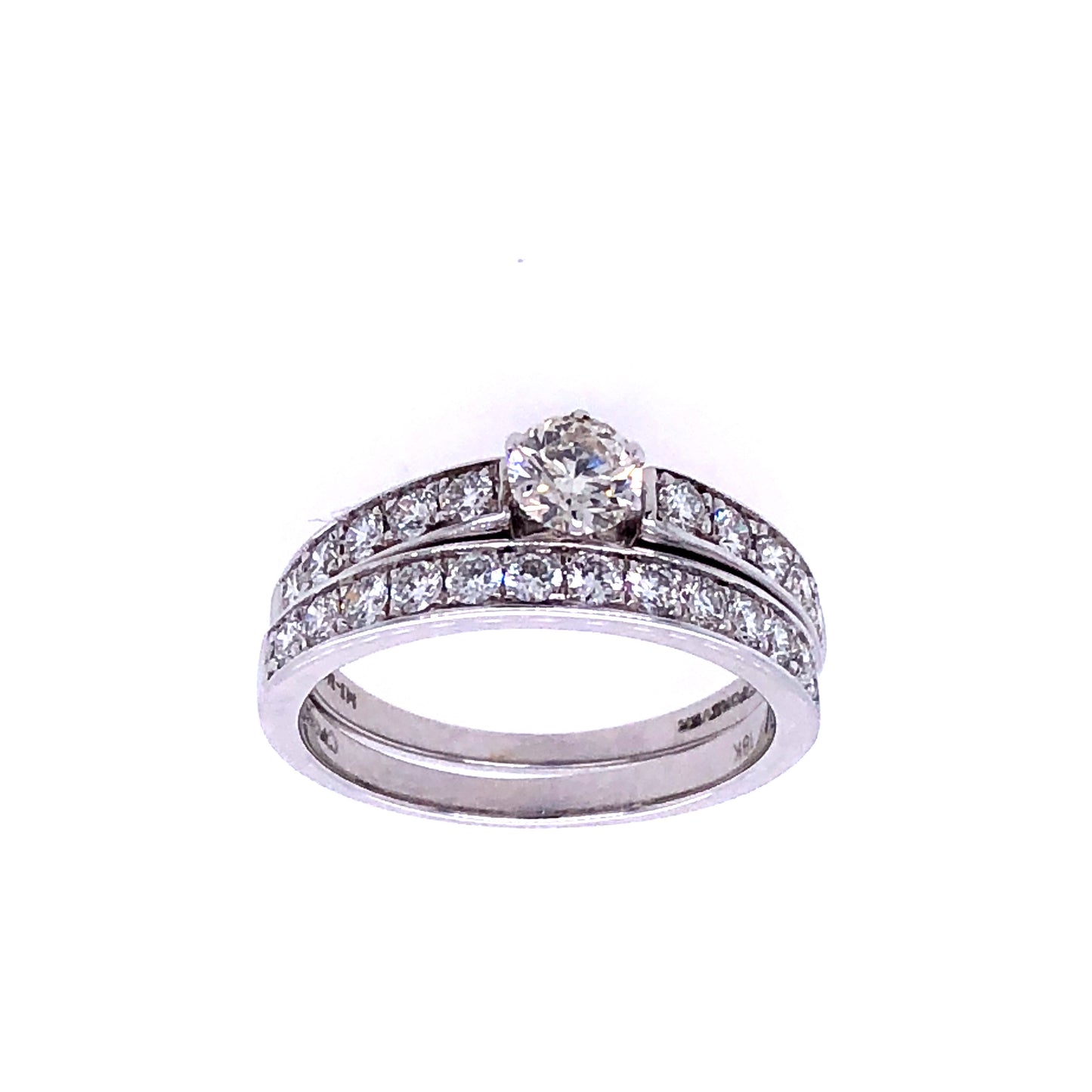 18k White Gold 1.00cts Cupid Cut Diamonds Wedding Ring Set | Luby Diamond Collection | Luby 