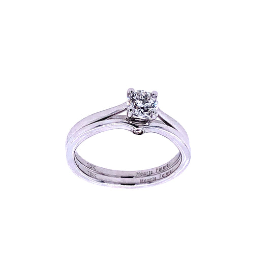 18k White Gold 0.50cts Cupid Cut Diamonds Wedding Ring Set | Luby Diamond Collection | Luby 