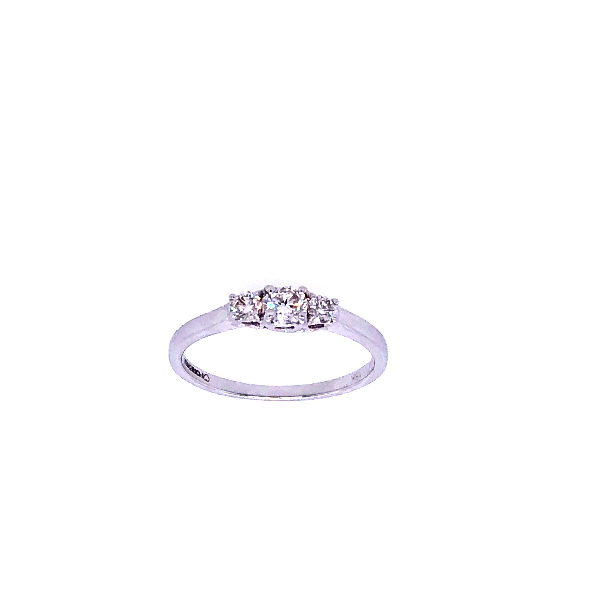 18k Triple 0.33cts Cupid Cut Diamonds Gold Engagement Ring | Luby Diamond Collection | Luby 