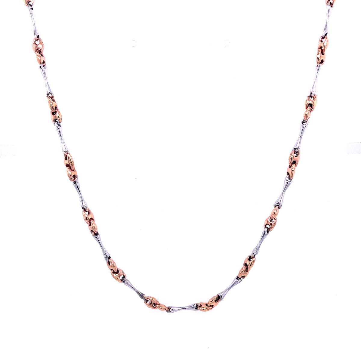 Rose Gold Gucci Links Silver Necklace | Zancan | Luby 