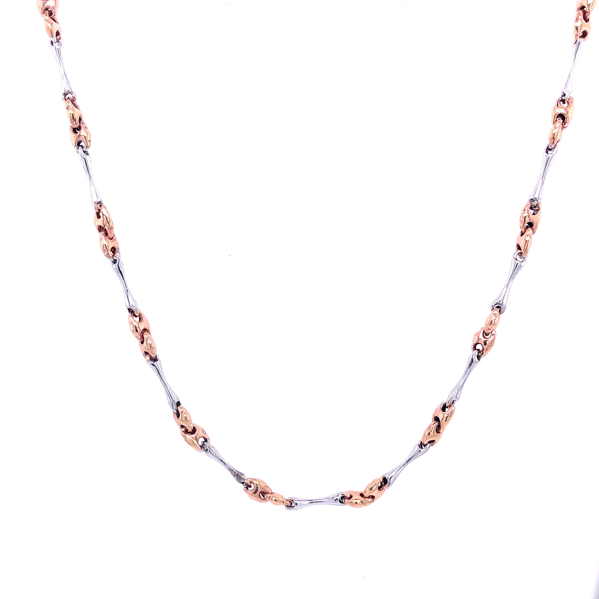 Rose Gold Gucci Links Silver Necklace | Zancan | Luby 