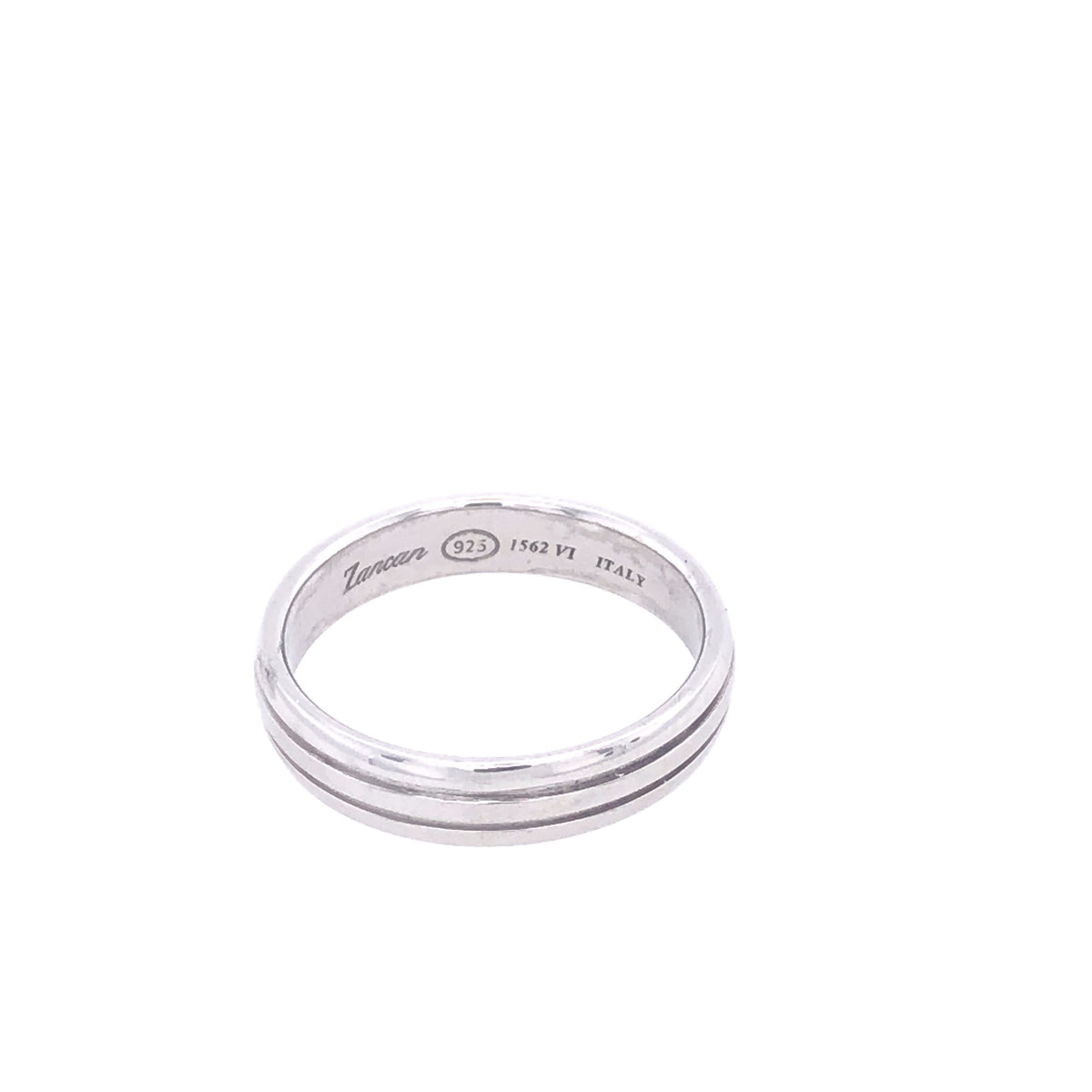 Faith in Silver Wedding Band Ring | Zancan | Luby 