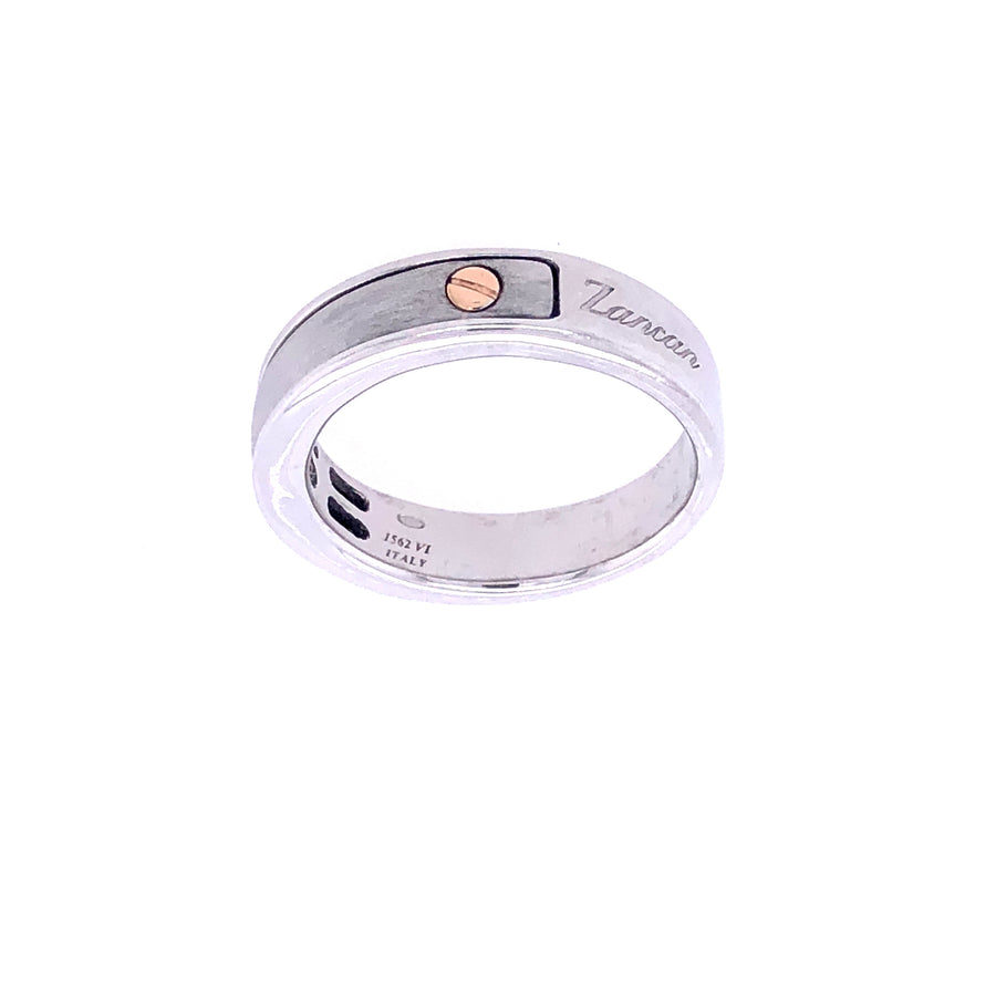 Silver with Rose-Gold Screw Ring