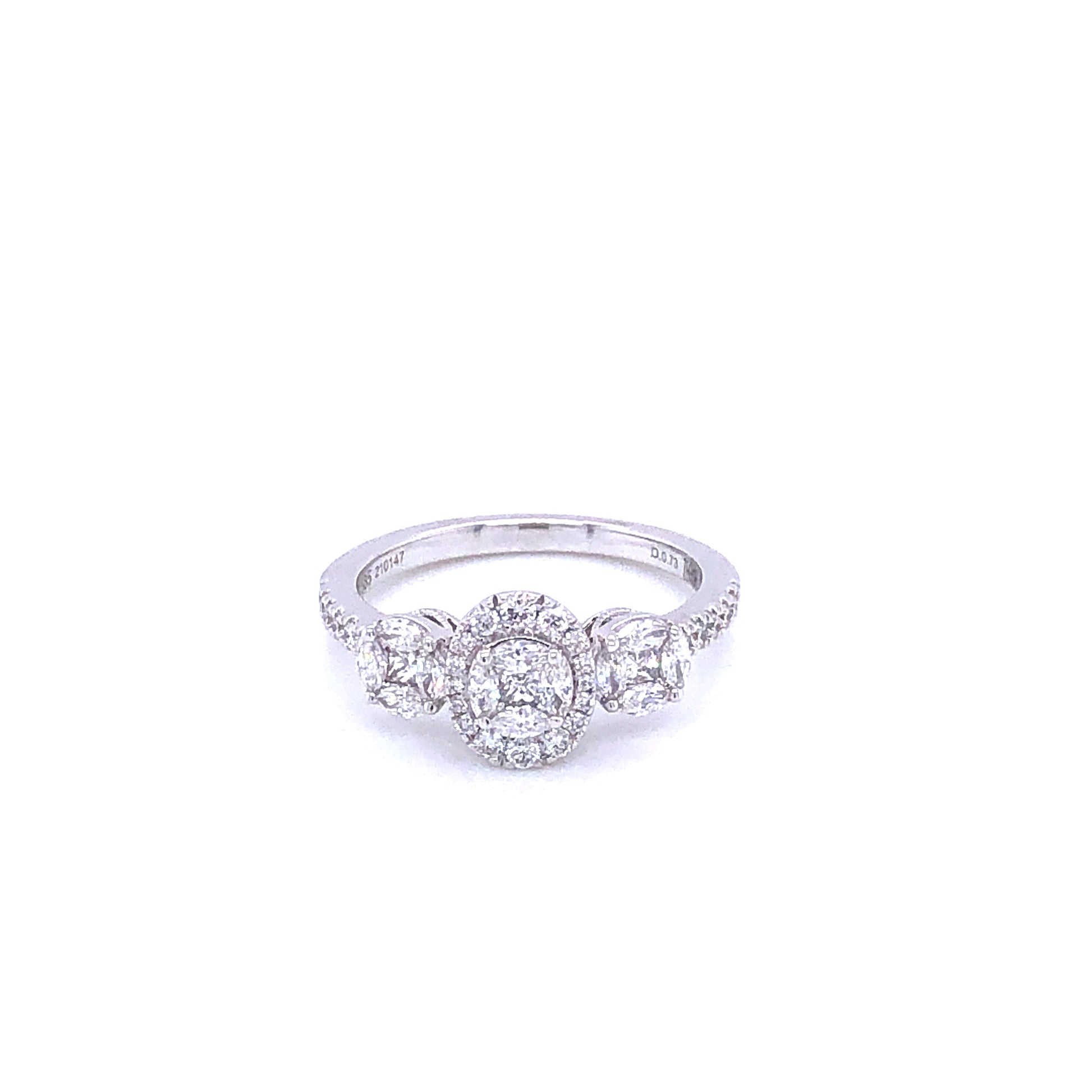 Zeghani White Gold Center Oval Engagement Ring | Zeghani | Luby 