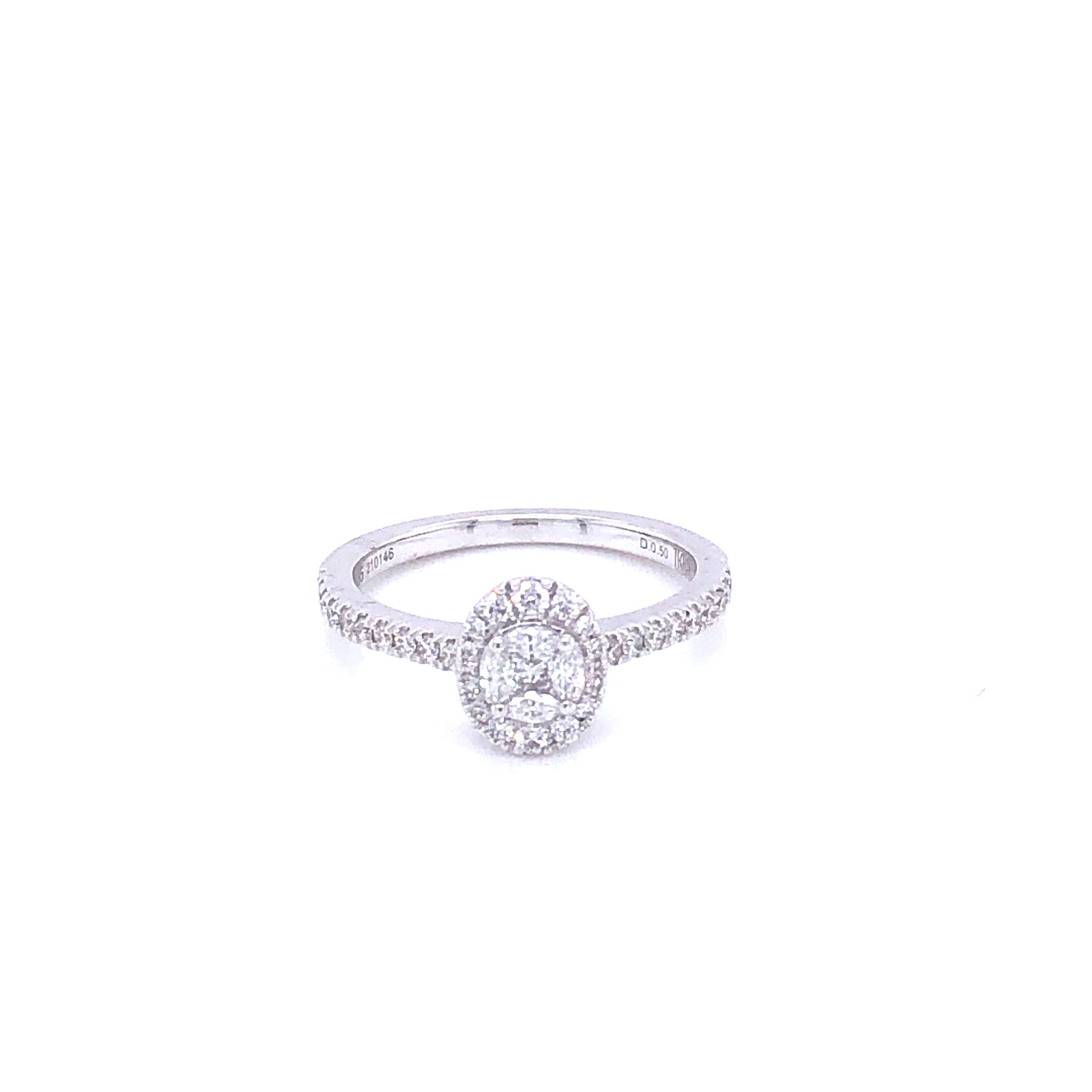 Zeghani White Gold Oval Engagement Ring | Zeghani | Luby 