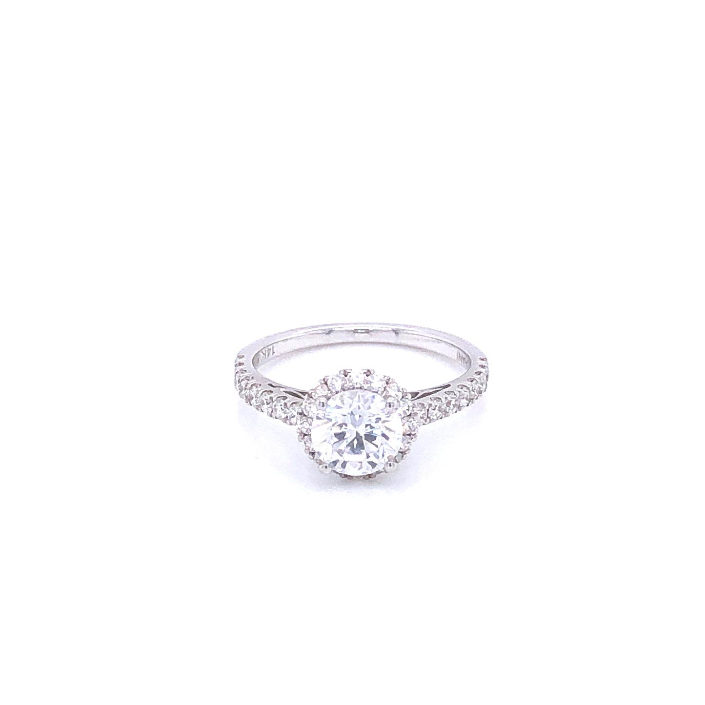 Zeghani White Gold Round Cut Semi-Mounted Engagement Ring | Zeghani | Luby 