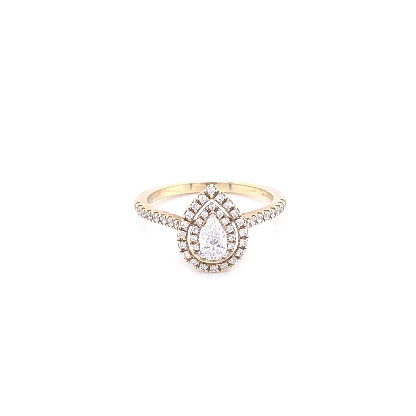 Zeghani Gold Pear Cut Delicate Diva Engagement Ring | Zeghani | Luby 