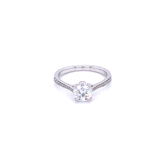 Zeghani White Gold Delicate Diva Engagement Ring | Zeghani | Luby 