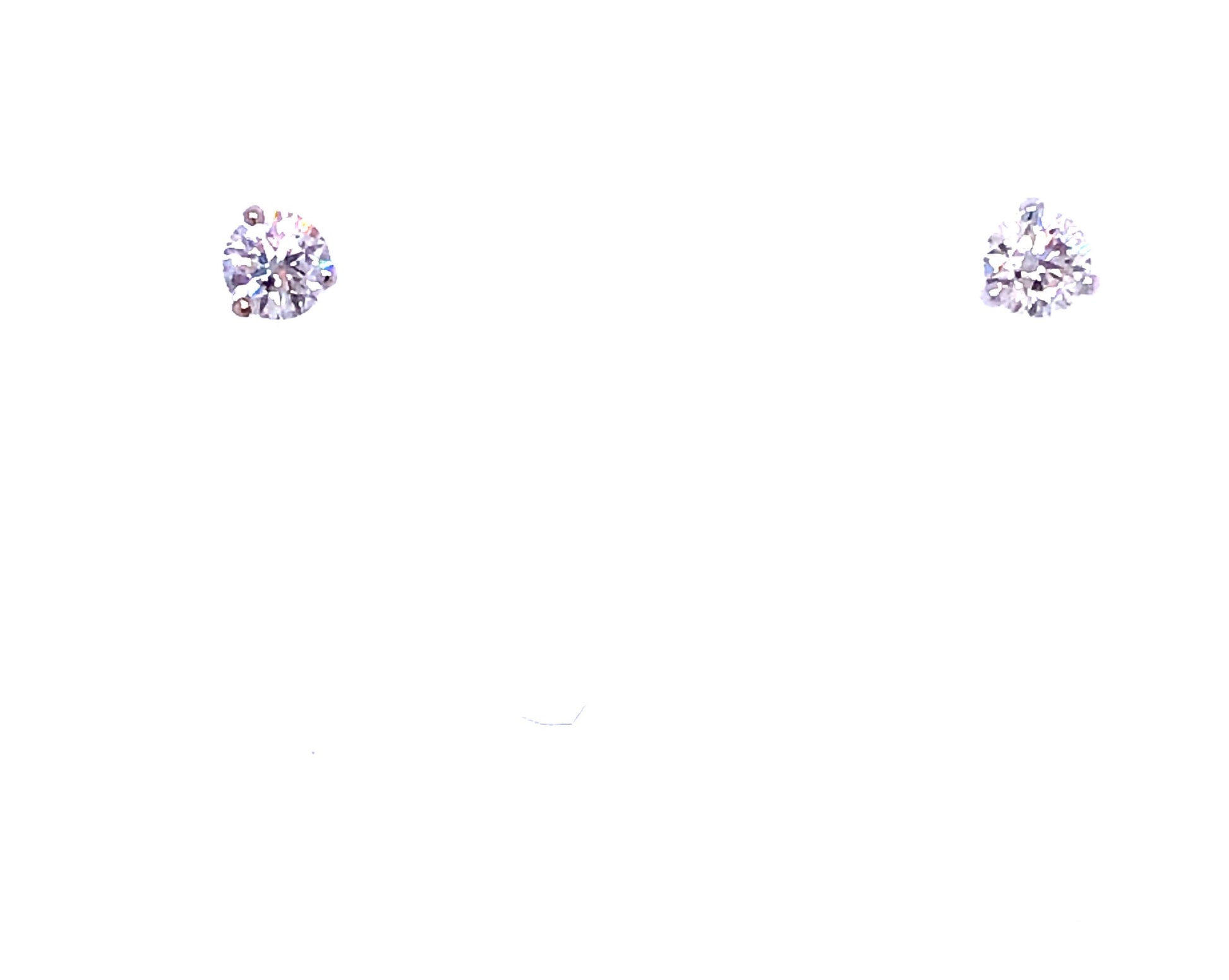 18K Triple Prong 0.30cts Cupid Cut Diamonds White Gold Stud Earrings | Luby Diamond Collection | Luby 