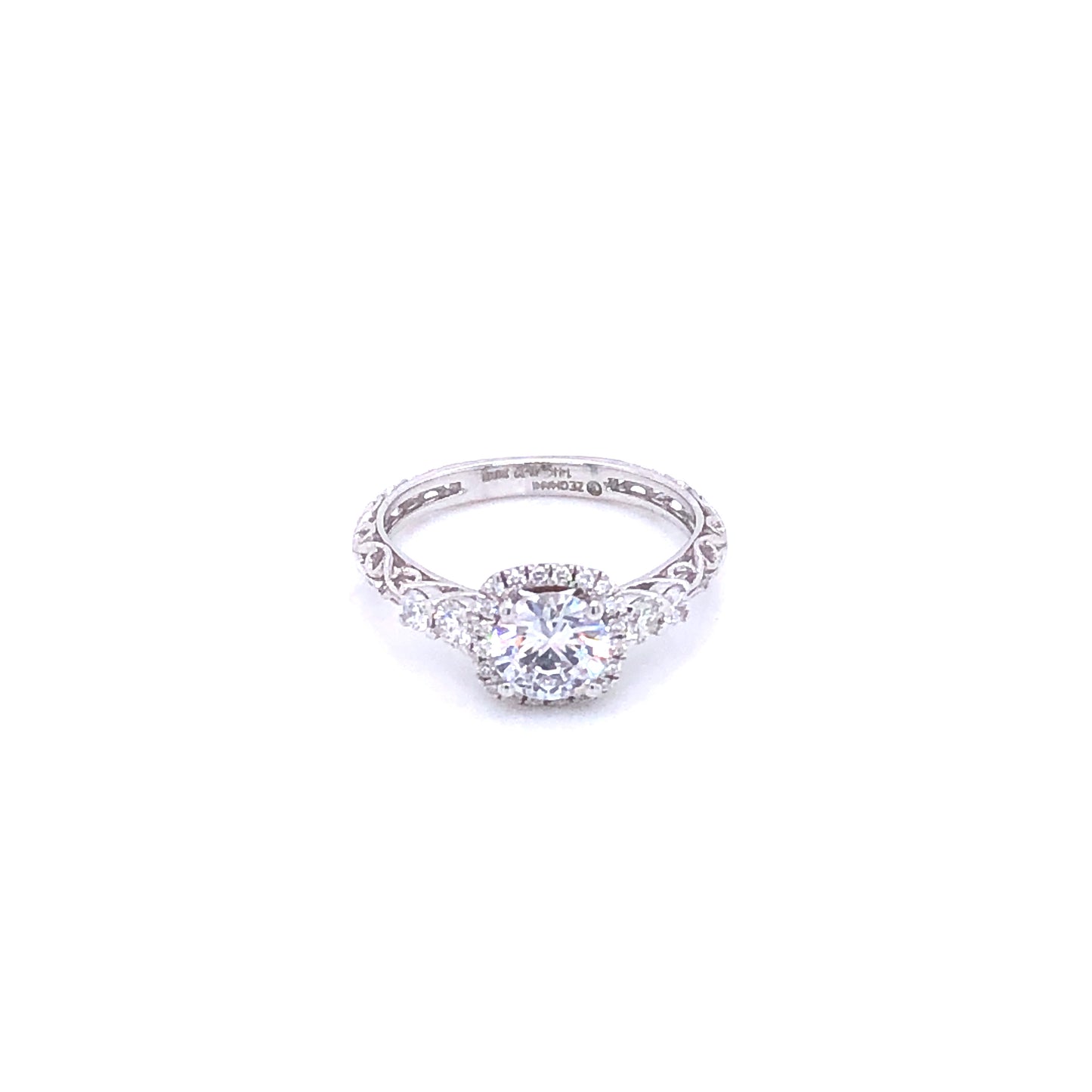 Zeghani White Gold Round Cut Vintage Vixen Engagement Ring | Zeghani | Luby 