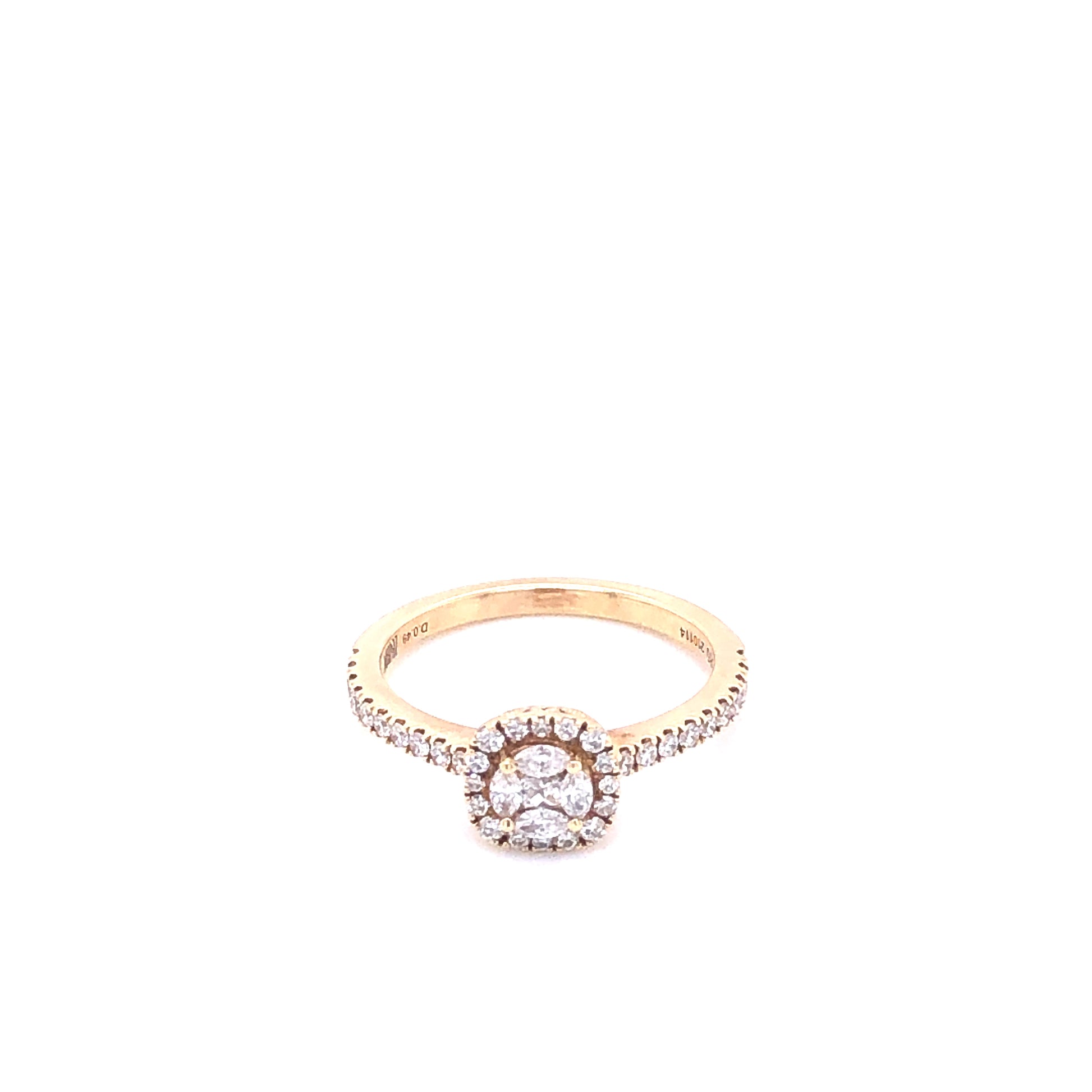 Zeghani Gold Halo Engagement Ring | Zeghani | Luby 