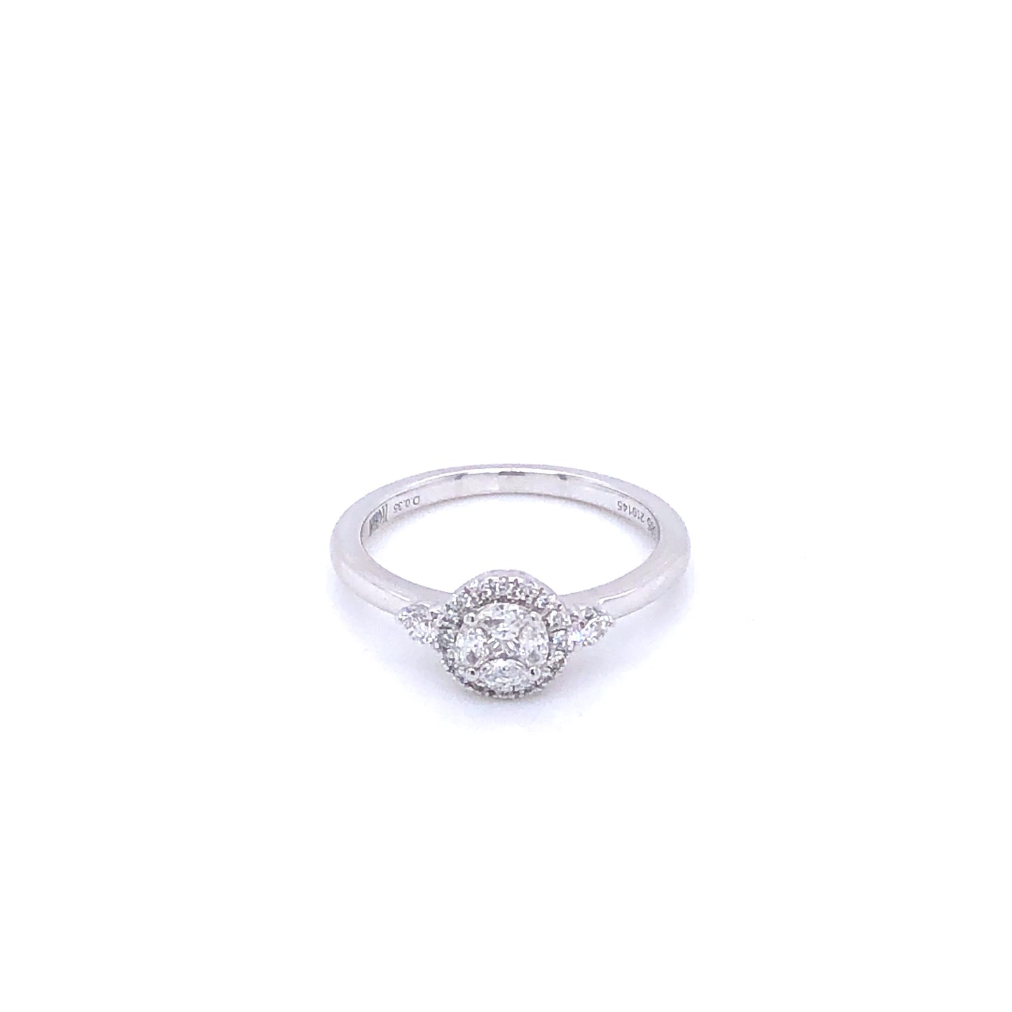 Zeghani White Gold Round Cut Halo Engagement Ring | Zeghani | Luby 