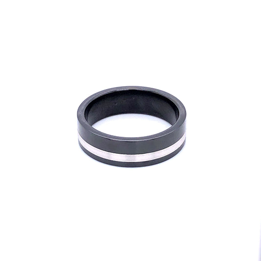 Zeghani White Gold Zirconium Men Band | Zeghani | Luby 