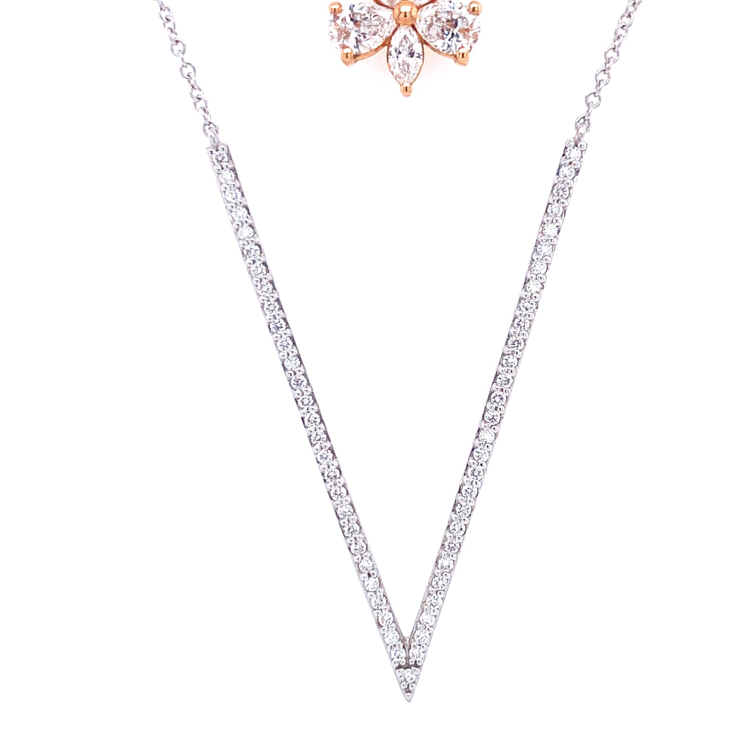 WHITE & ROSE GOLD DOUBLE NECKLACE | Simon G | Luby 