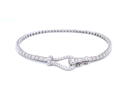 WHITE GOLD BUCKLE BRACELET | Simon G | Luby 