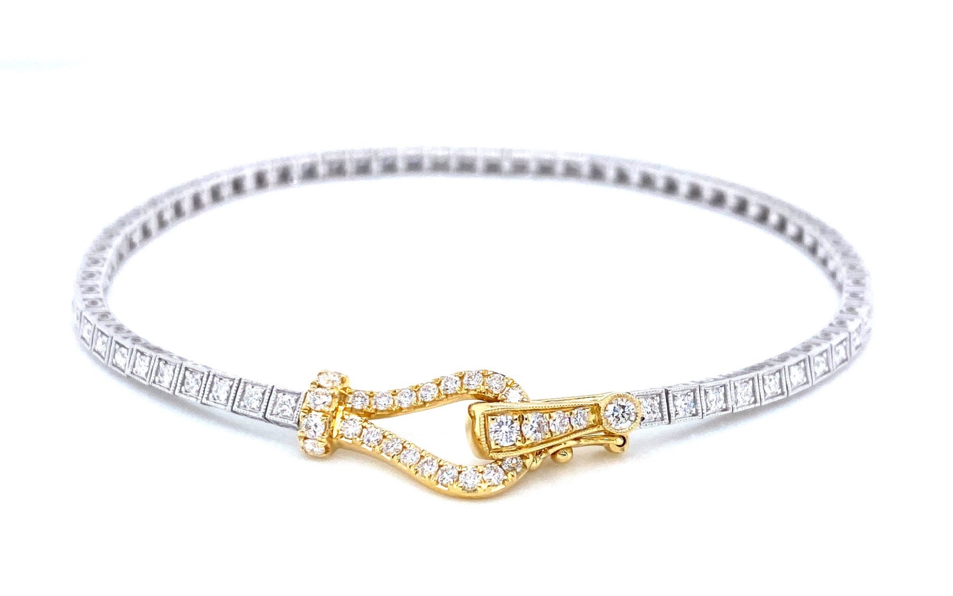 YELLOW & WHITE GOLD BUCKLE BRACELET | Simon G | Luby 