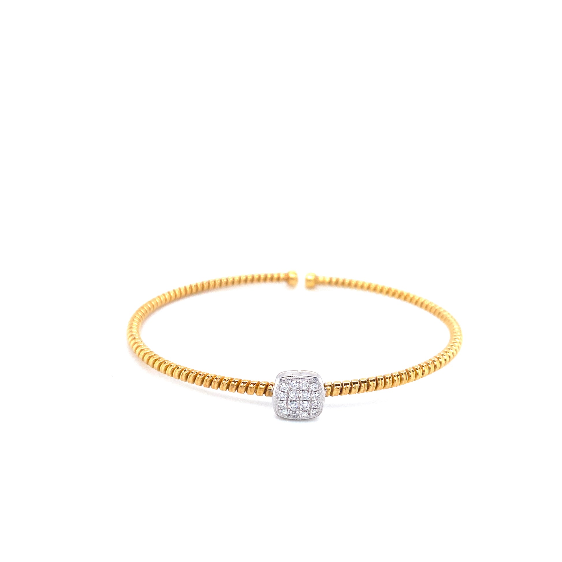 YELLOW & WHITE GOLD DIAMONDS BANGLE | Simon G | Luby 