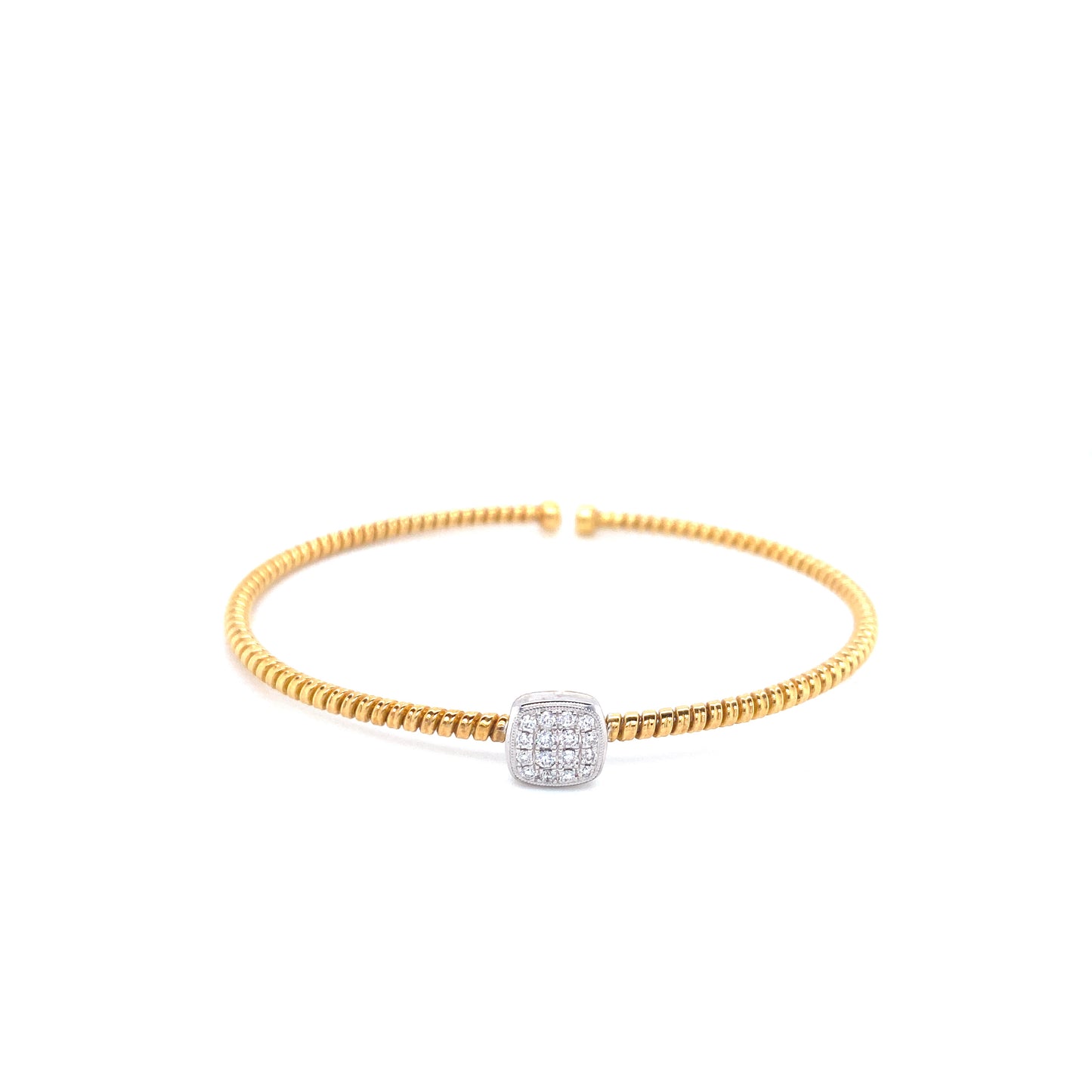 YELLOW & WHITE GOLD DIAMONDS BANGLE | Simon G | Luby 