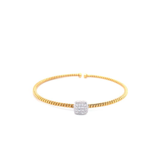 YELLOW & WHITE GOLD DIAMONDS BANGLE | Simon G | Luby 