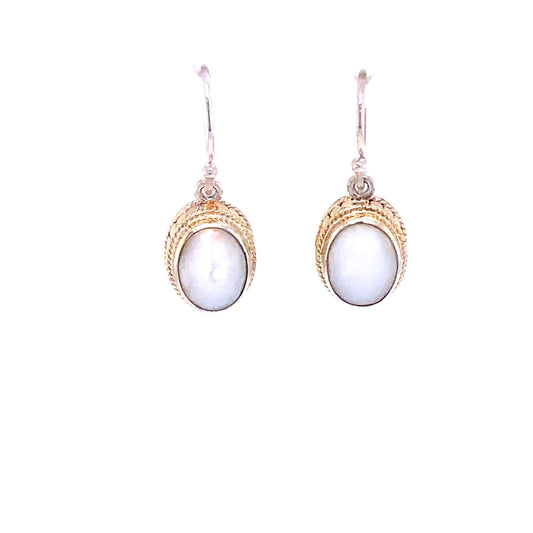 Mother of Pearl Oval Drop Earring (Gold) | Anna Beck | Luby 