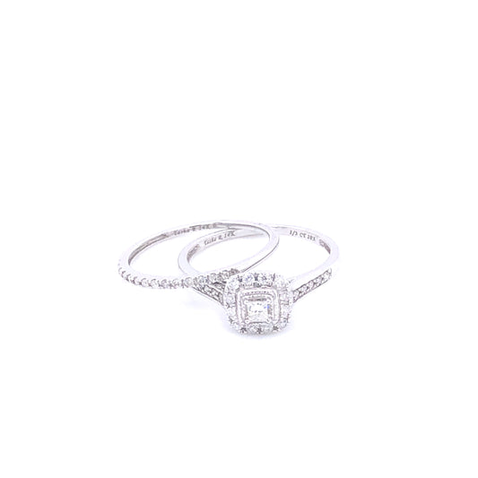 Princess Cut Center White Gold Engagement Set | Luby Diamond Collection | Luby 