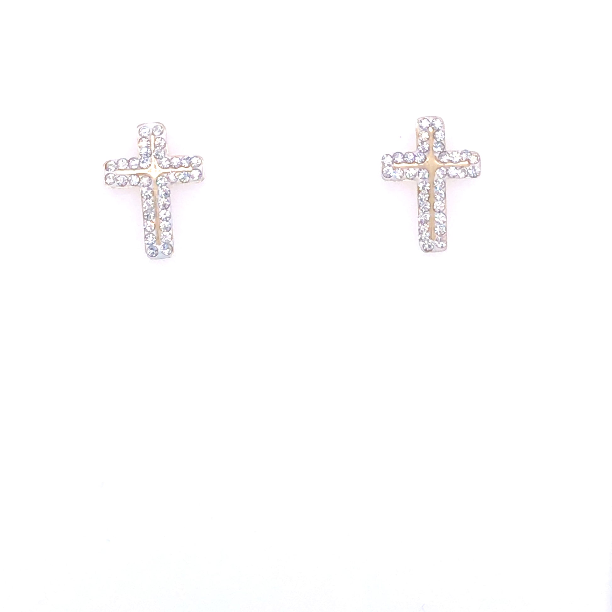 14K Flat Cross Stud Earrings | Luby Gold Collection | Luby 