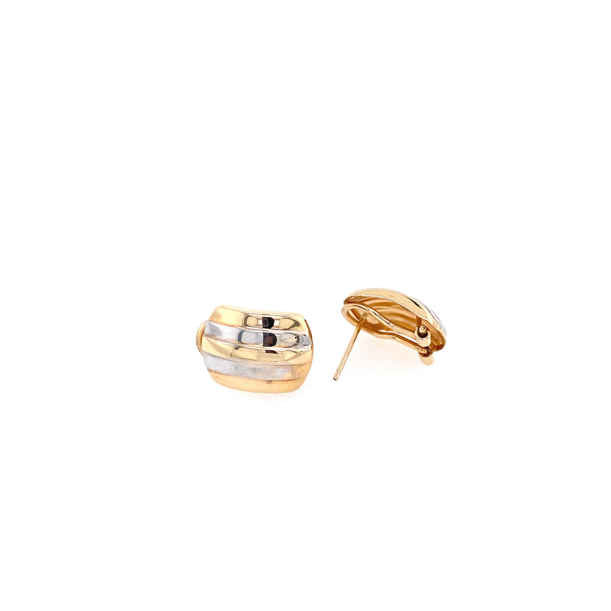 TWO-TONES STRIPES STUD EARRINGS | Luby Gold Collection | Luby 