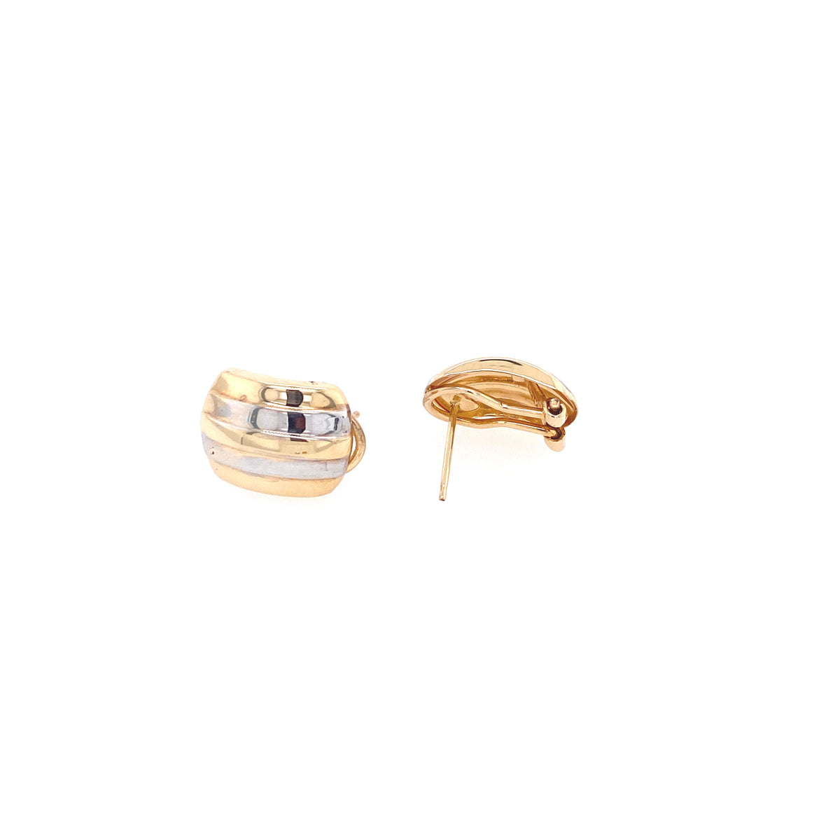TWO-TONES STRIPES STUD EARRINGS | Luby Gold Collection | Luby 
