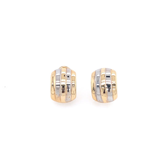 TWO-TONES STRIPES STUD EARRINGS | Luby Gold Collection | Luby 