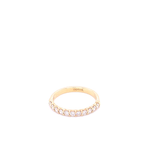 Shared Prong Set Diamonds Yellow Gold Wedding Band | Luby Diamond Collection | Luby 