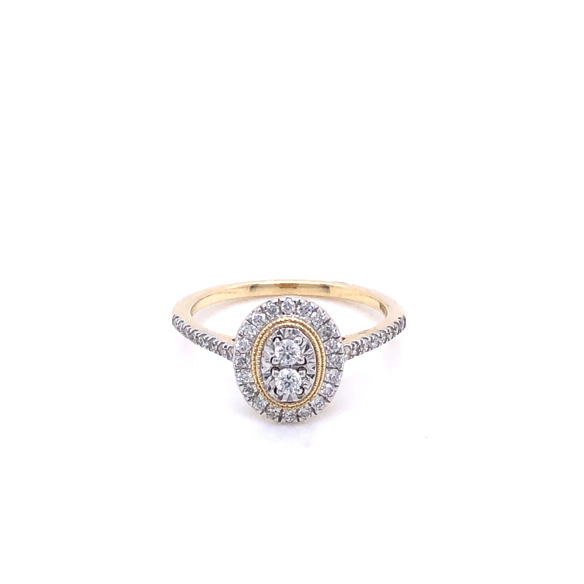 14K Diamond Oval-Shaped Gold Engagement Ring | Luby Diamond Collection | Luby 